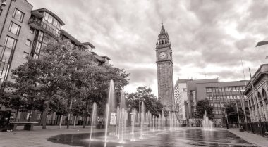 Belfast manzarası akşam, Belfast şehir, Kuzey İrlanda, 