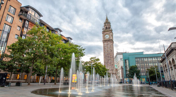 Belfast Skyline in the Evening, Belfast City, Northern Ireland, 