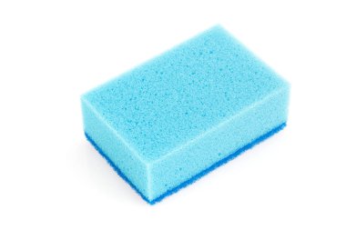 Beyaz arka plan üzerinde izole mutfak için mavi sünger.