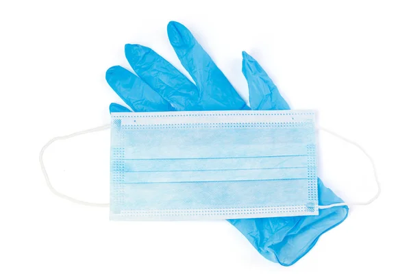 Medical Masks Rubber Gloves White Background Corona Virus Healthcare Medical — Stock Photo, Image