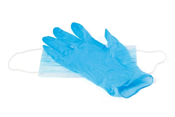 Medical Masks Rubber Gloves White Background Corona Virus Healthcare Medical — Stock Photo, Image