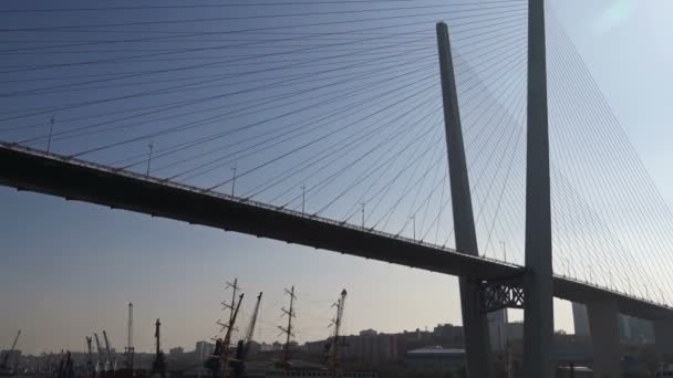 Вид з-під великого мосту — стокове відео