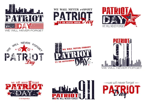 Patriot day lettering set — Stock Photo, Image