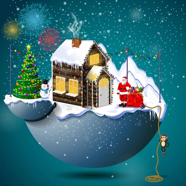 Weihnachtsstadt Vektor Illustration — Stockfoto