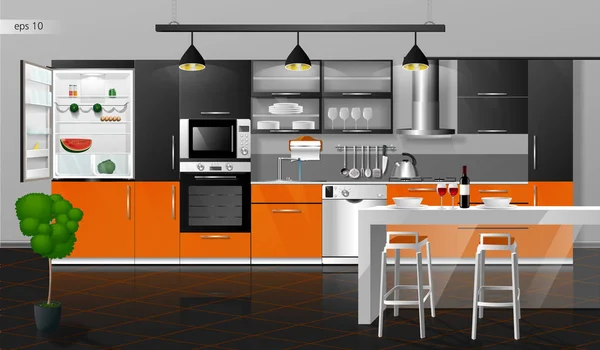 Modern kitchen interior — Stock Photo, Image