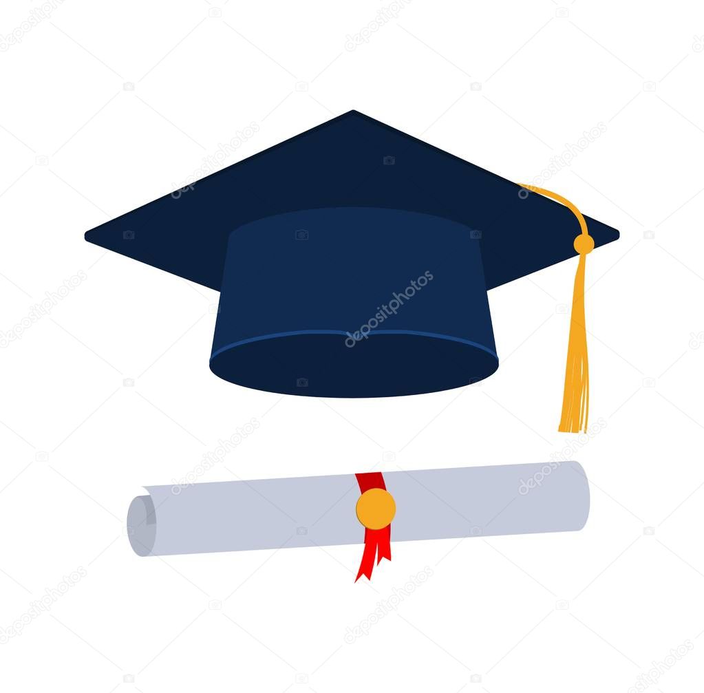 Icons. Graduation cap illustration