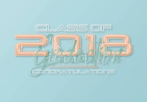 Listos. Etiqueta de graduación. Texto vectorial para diseño de graduación, evento de felicitación, fiesta, bachillerato o graduado universitario. Clase de letras de 2018 para el saludo, tarjeta de invitación — Vector de stock