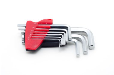 Hex anahtar kümesi bir-beyaz arka plan üzerinde paketi.