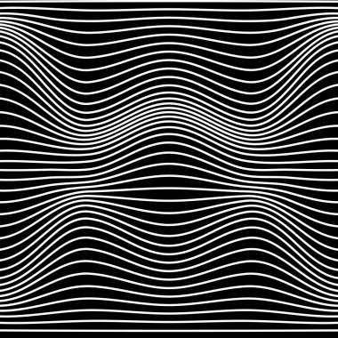 Siyah ve beyaz satır dalga seamless modeli Özet. Doku tasarımlarınız için dalgalı, dalgalı çizgilerle. Vektör çizim.
