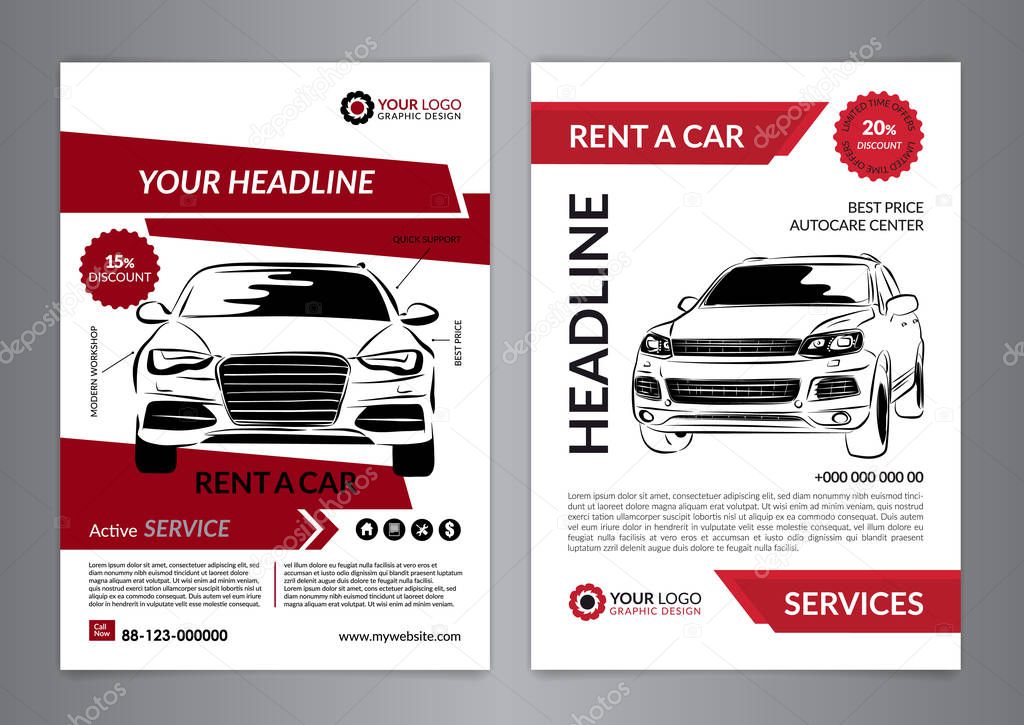 Download Set A4 Rent A Car Business Flyer Template Auto Service Brochure Templates Automobile Magazine Cover Mockup Flyer Vector Illustration Premium Vector In Adobe Illustrator Ai Ai Format Encapsulated Postscript Yellowimages Mockups