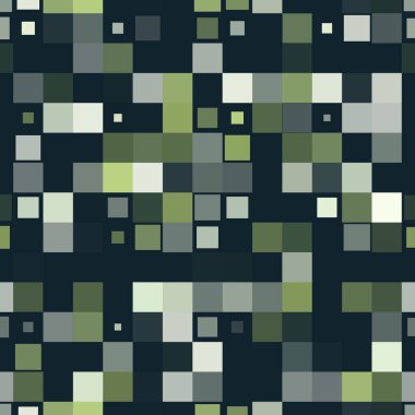 Renkli kare piksel mozaik seamless modeli. Vektör çizim.