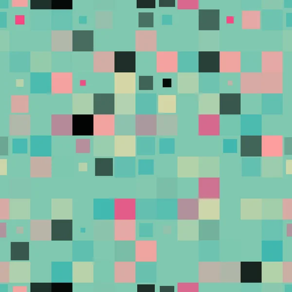 다채로운 정사각형 픽셀 모자이크 완벽 한 패턴입니다. 벡터 일러스트 레이 션. — 스톡 벡터