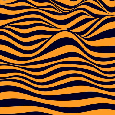 Dalgalı çizgili arka plan. Eğri çizgiler renk. Vektör çizim.