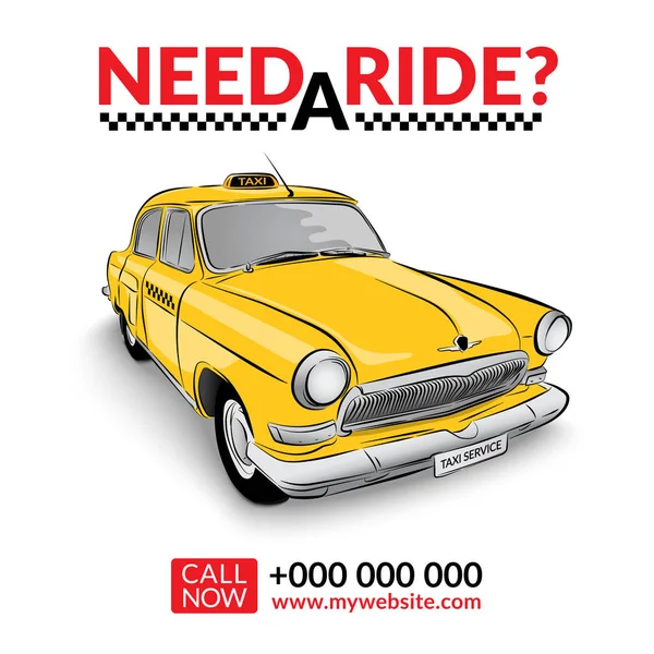 Taksi alma hizmeti. Sarı taksi araba vektör çizim. 