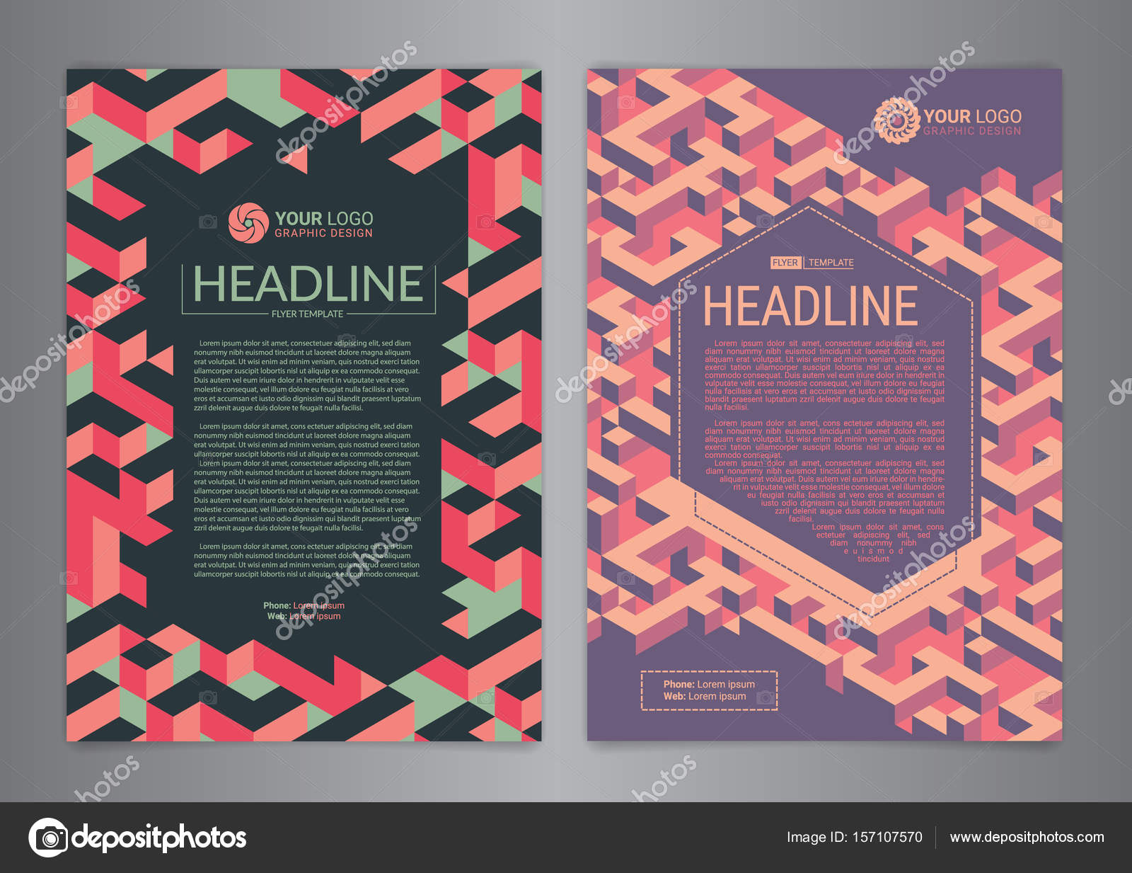 multipurpose flyer layout with isometric cubes background business templates for bully flyers hd quality