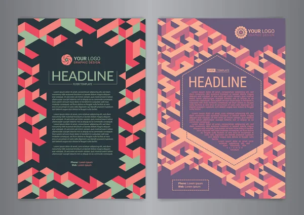 Çok amaçlı el ilanı düzen izometrik ile arka plan küpler. İş tasarım düzeni şablonu, Modern arka planlar. Yumuşak renk. Vektör çizim.