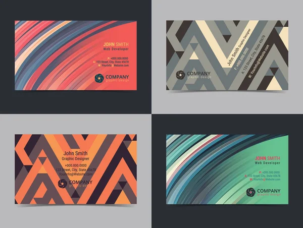 Set di astratto creativo Design biglietto da visita modello di layout wi — Vettoriale Stock