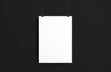 Poster mockup. 3D çizim.