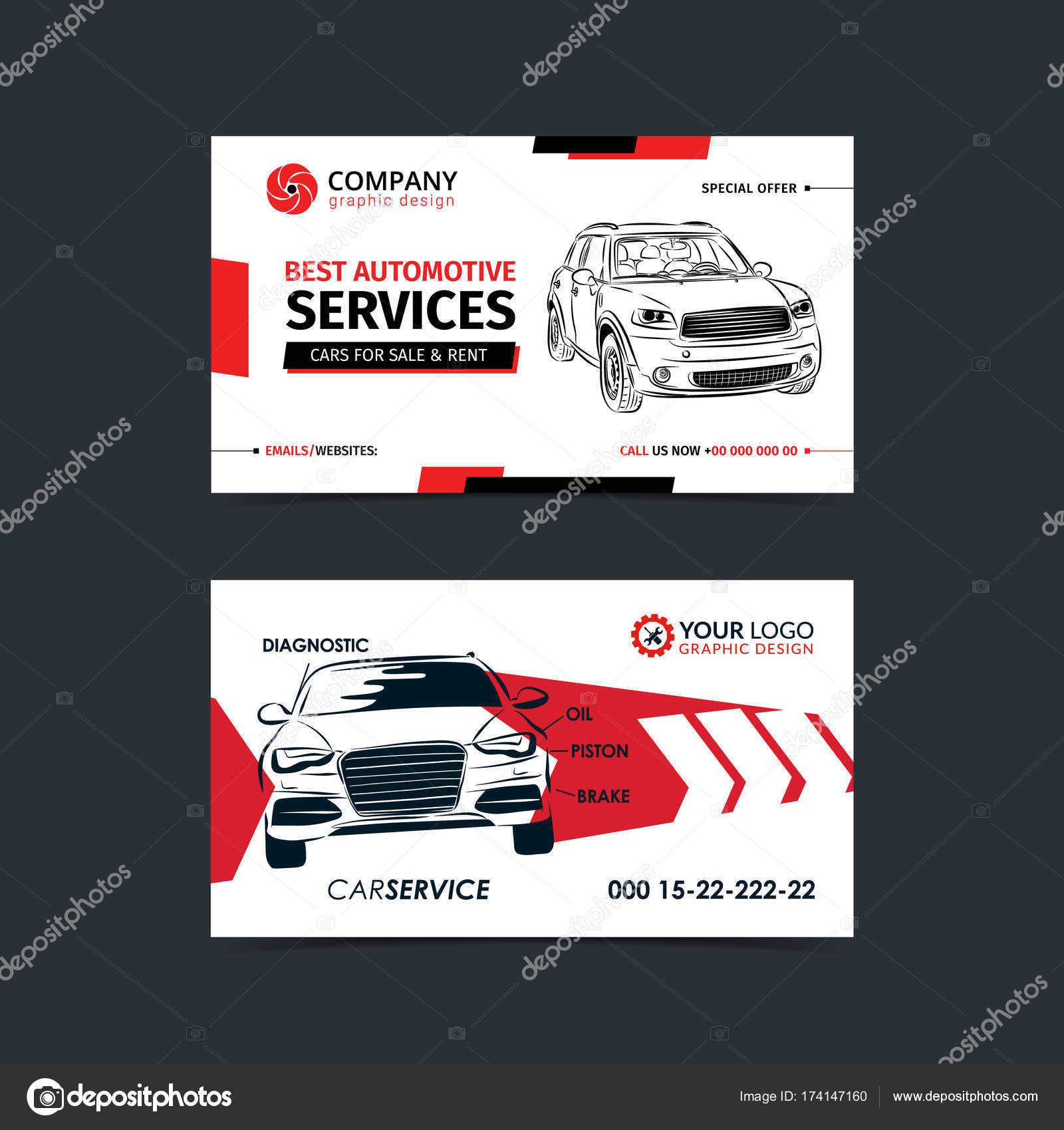 Automotive Service business cards layout templates. Create your Regarding Automotive Business Card Templates