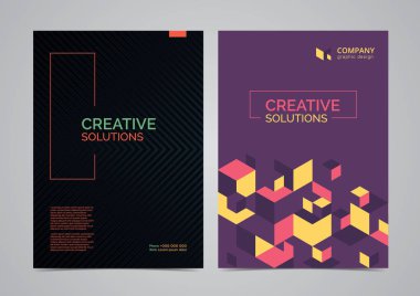 Broşür şablonu düzeni tasarlamak. Yaratıcı modern vektör çizim.