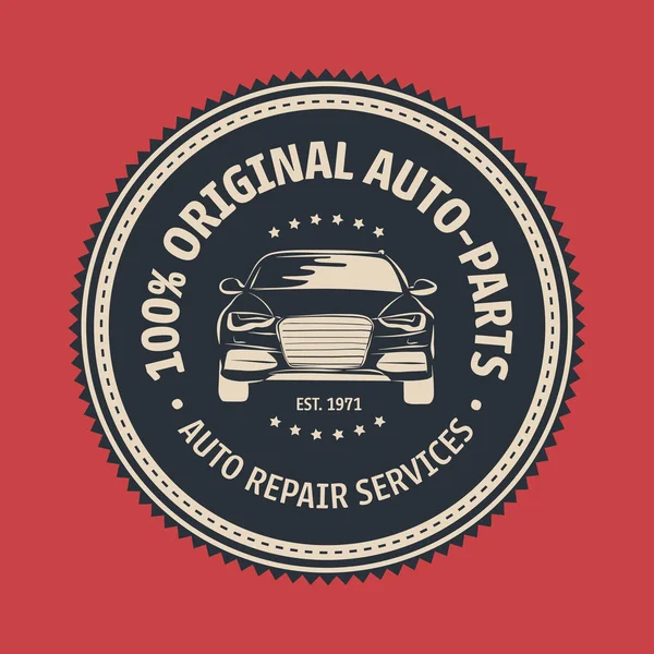 Vintage Auto service etikett, Badge & Emblem. Vektorillustration. — Stock vektor
