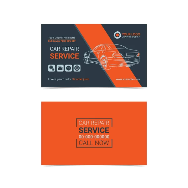 Visitenkarten-Layout-Vorlagen für die Automobilreparatur. erstellen Sie Ihre eigenen Visitenkarten. Vektor-Attrappe. — Stockvektor