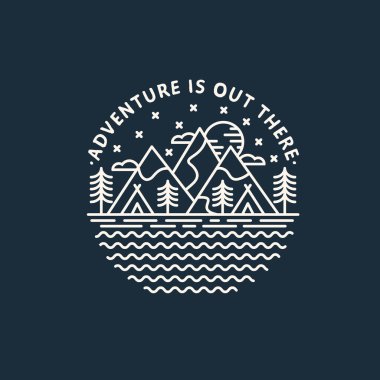 Seyahat Logosu Sanat Şablonu. Vektör illüstrasyonu.