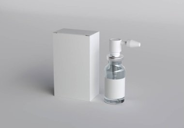 İlaç spreyi şişesi maketi. 3d Hazırlama