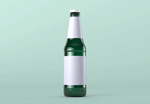 Mockup Etiqueta Botella Cerveza Realista Renderizado — Foto de Stock