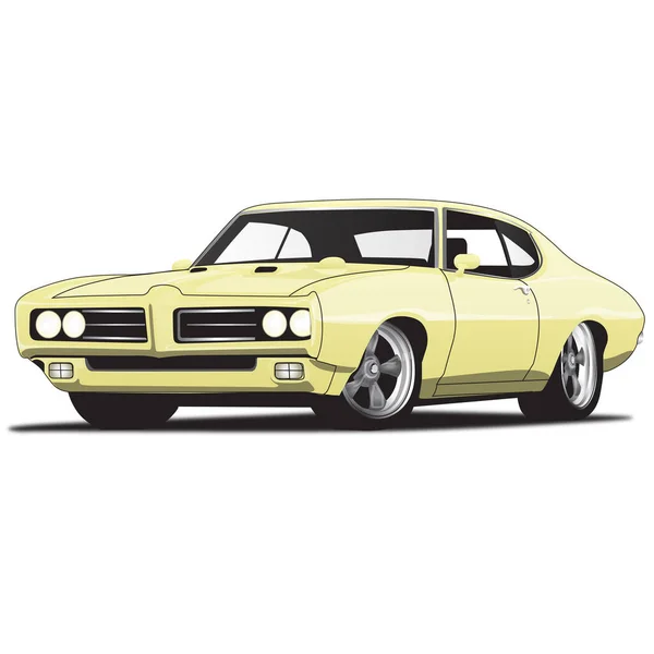 Gelbe Klassisches Muscle Car — Stockvektor