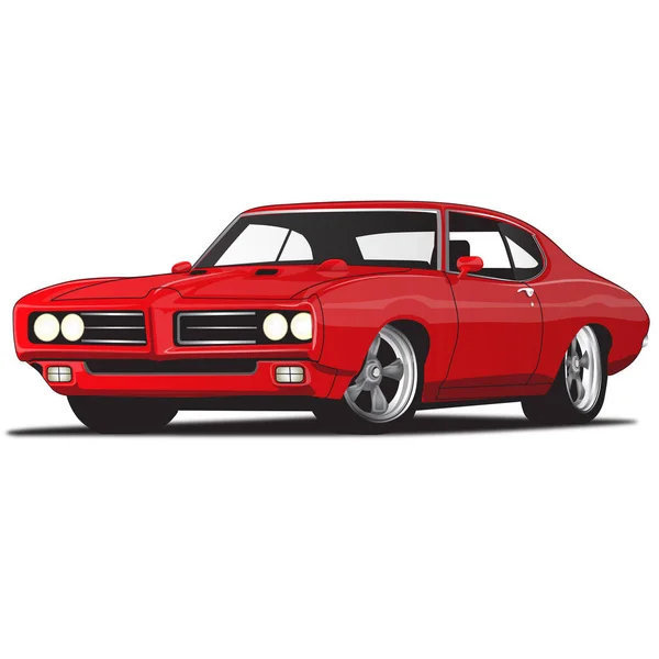 Red Classic Muscle Car — Vettoriale Stock