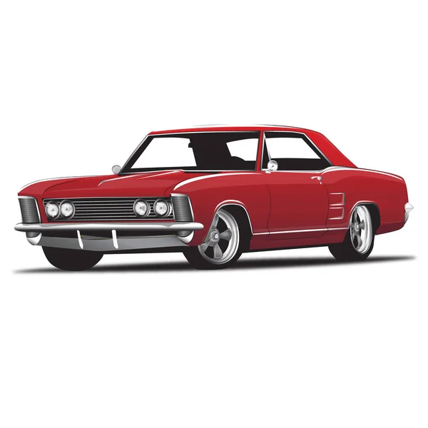 Red Classic Muscle Car — Vettoriale Stock