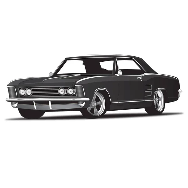 Nero Classic Muscle Car — Vettoriale Stock