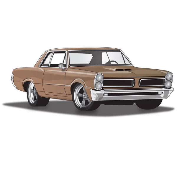 Brown 60S Classic Muscle Car — 스톡 벡터