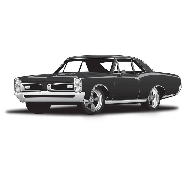 Black Classic Muscle Car — Stock Vector