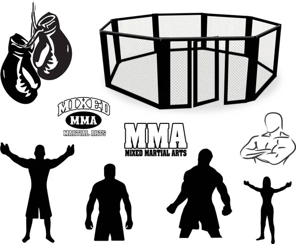 Mixed Martial Arts Fighters Collection — Stock Vector