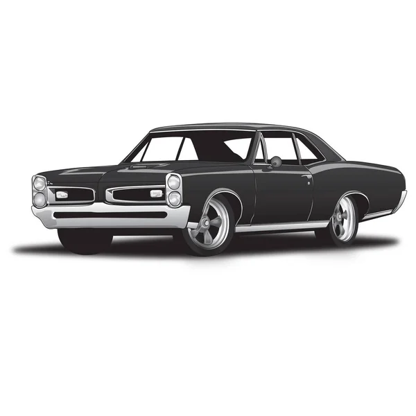 Black Classic Muscle Car Лицензионные Стоковые Векторы