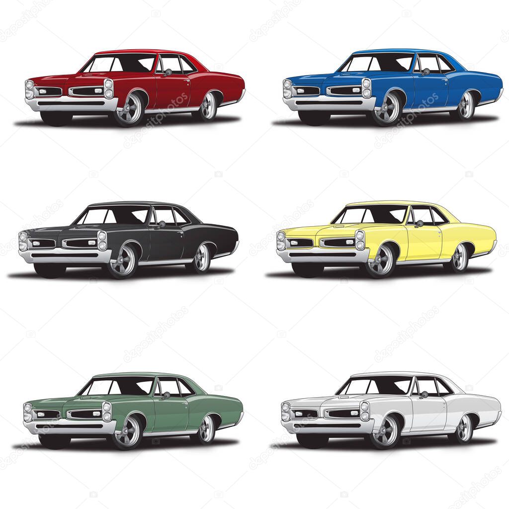 60's Classic Muscle Cars in Multiple Colors