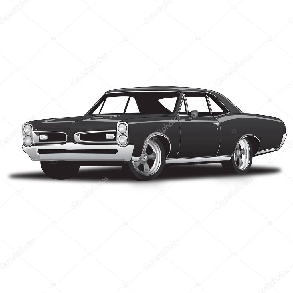 Black  60's Classic Muscle Car