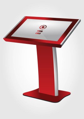 Promosyon etkileşimli bilgileri Kiosk Terminal Stand değmek perde göstermek. Şablonu alay.