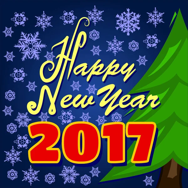 Happy New Year powitanie Card. napis projekt — Wektor stockowy