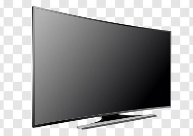Curved TV screen lcd, plasma realistic vector illustration. clipart