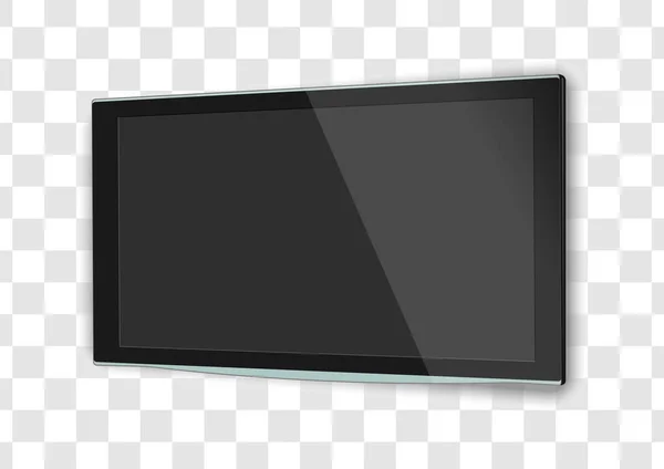 TV flat screen lcd, plasma realistic vector illustration. — Stock Vector