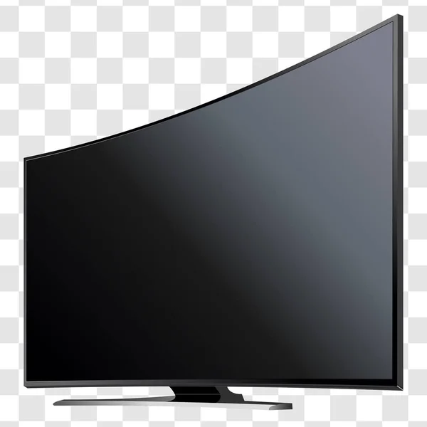 Curved TV screen lcd, plasma realistic vector illustration. — Stock Vector