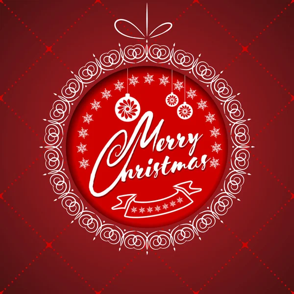 Merry Christmas pozdrowienie Card. Merry Christmas napis — Wektor stockowy
