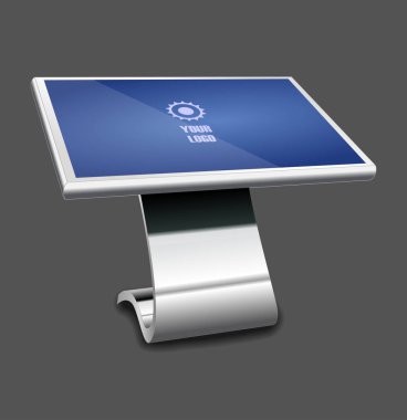 Promosyon etkileşimli bilgileri Kiosk Terminal Stand değmek perde göstermek. Şablonu alay.
