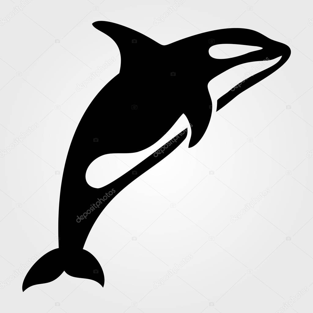 Grampus, killer whale icon. Vector illustration
