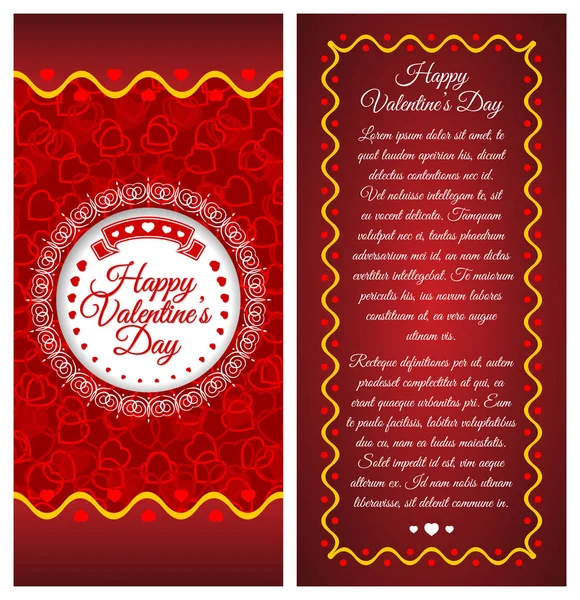 Gelukkige Valentijnskaarten dag. Brochure, poster of folder sjabloon — Stockvector