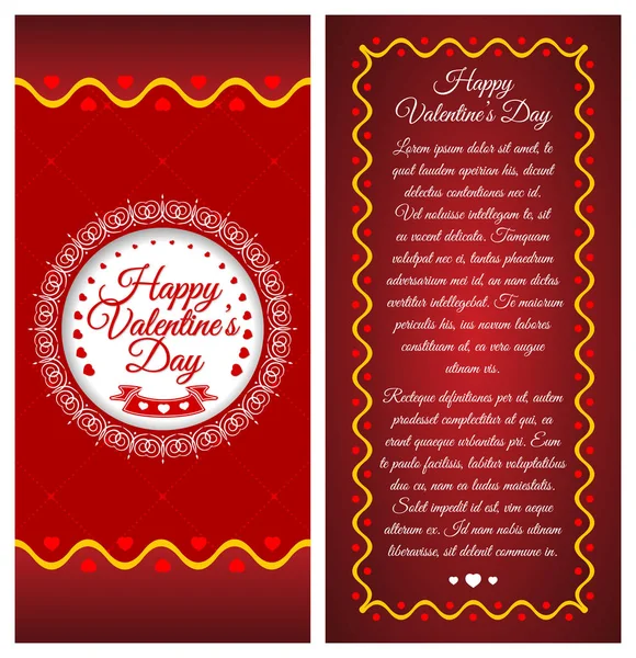 Happy valentines day. Brochure, poster or leaflet template — Stock Vector