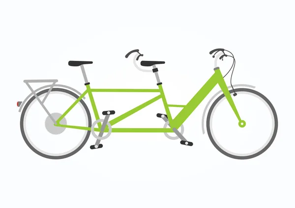 Ilustración vectorial de la bicicleta tándem en estilo plano — Vector de stock